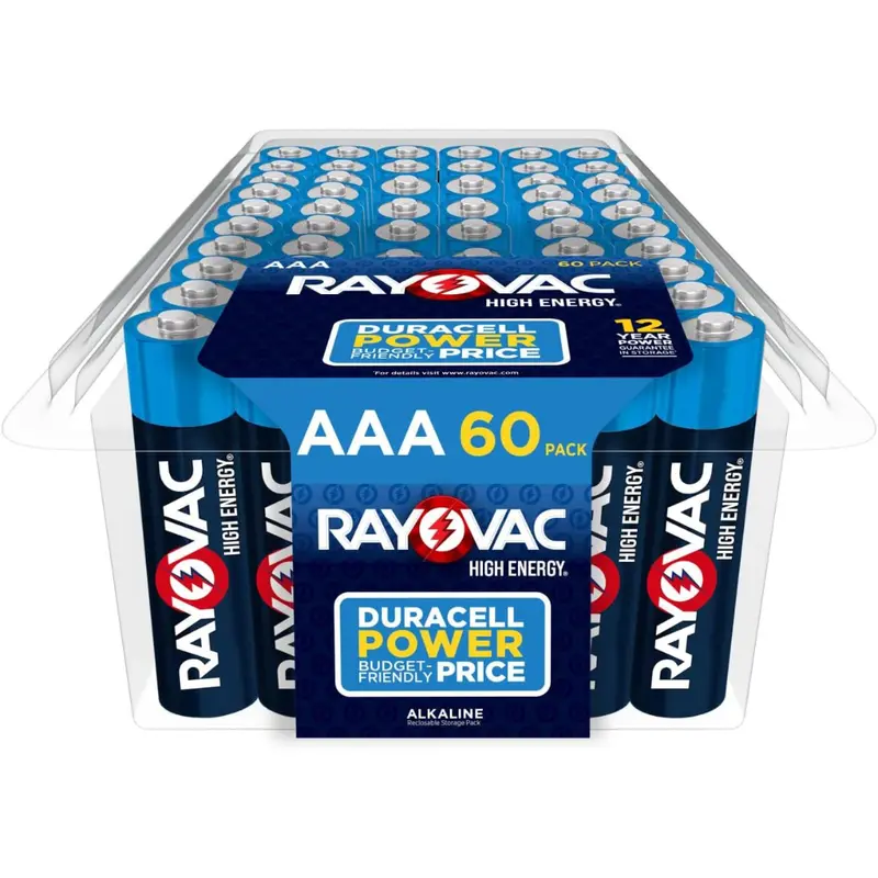 60-Pack Rayovac High Energy Alkaline Aaa Batteries 1
