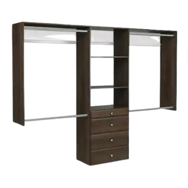 60" W - 96" W Tower Wall Mount 6-Shelf Wood Closet System 1