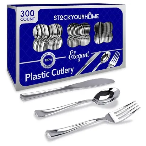 600 Heavy Duty Plastic Silverware Set 1