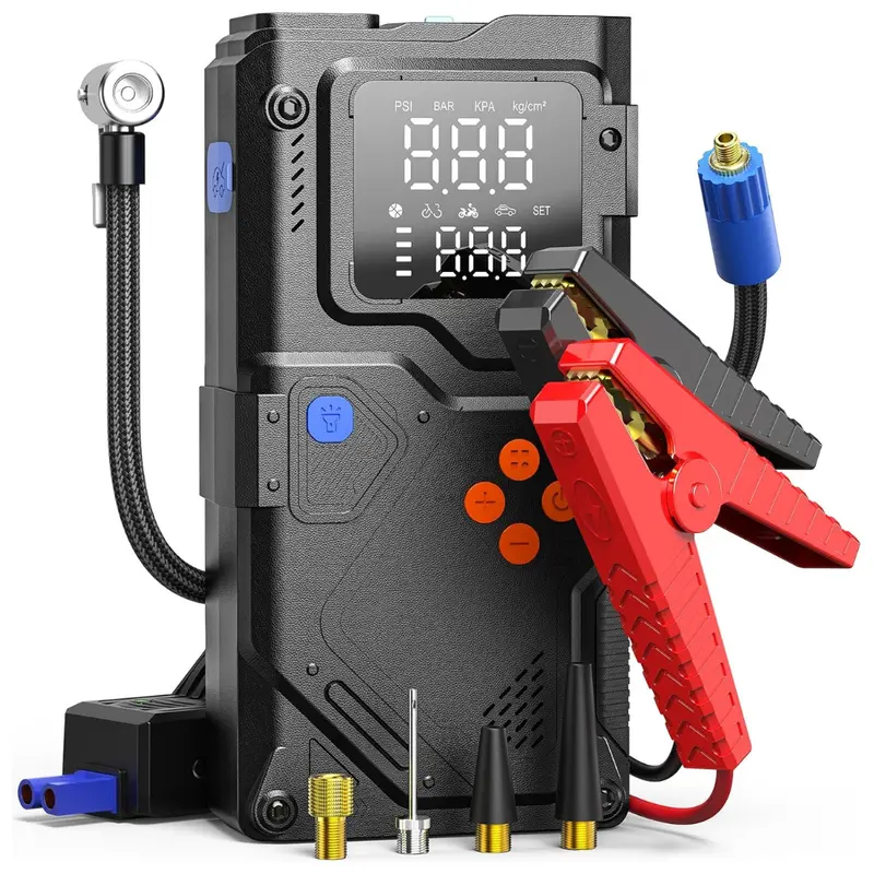 6000A Portable Car Jump Starter With Air Compressor 1