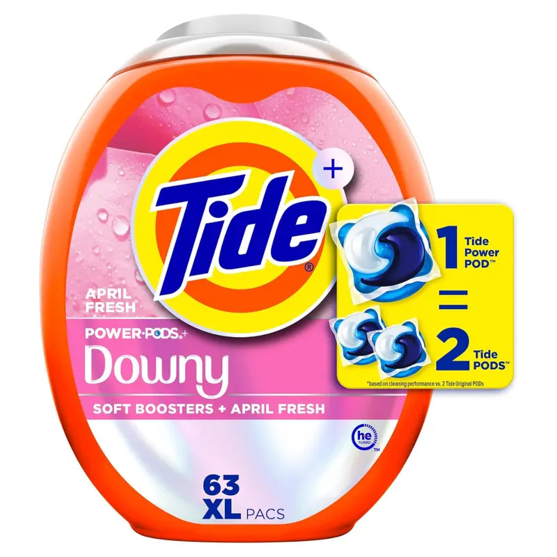 63-Count Tide Power Pods 2-In-1 Laundry Detergent Pods (April Fresh) 1