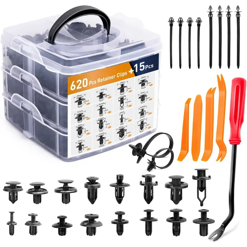635-Piece Car Push Retainer Clips & Auto Fasteners Assortment 1