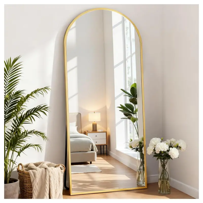 64.3" X 21" Standing Or Leaning Arched Full Length Mirror 1