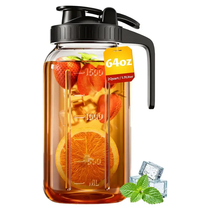 64Oz Va1kene Glass Mason Jar Pitcher 1