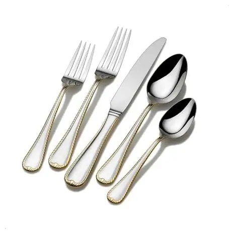 65-Piece Mikasa Cameo Gold Flatware Set 1