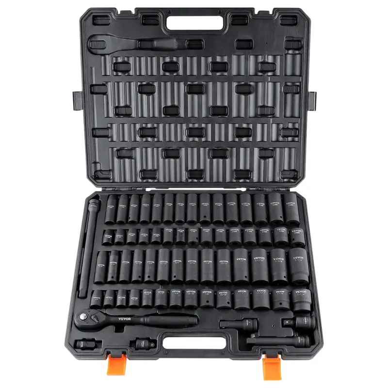 65-Piece Vevor 1/2" Drive Impact Socket Set (Sae & Metric) 1