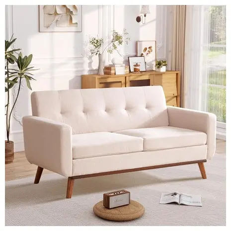65″ Mid-Century Tufted Loveseat Sofa 1