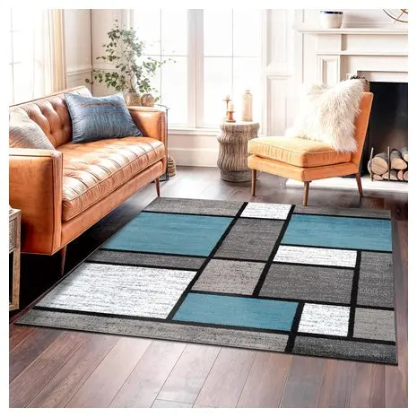 6’6” Rugshop Modern Geometric Boxes Area Rug 1