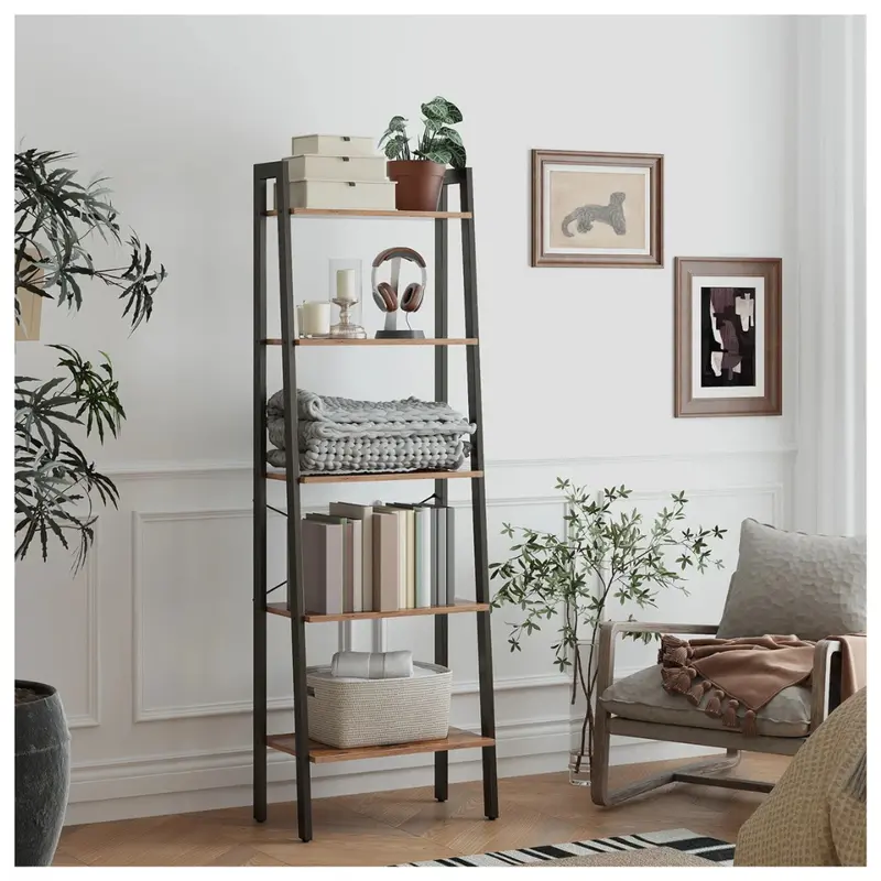 67.9" H X 22" W Williston Forge Jabari Metal Ladder Bookcase 1