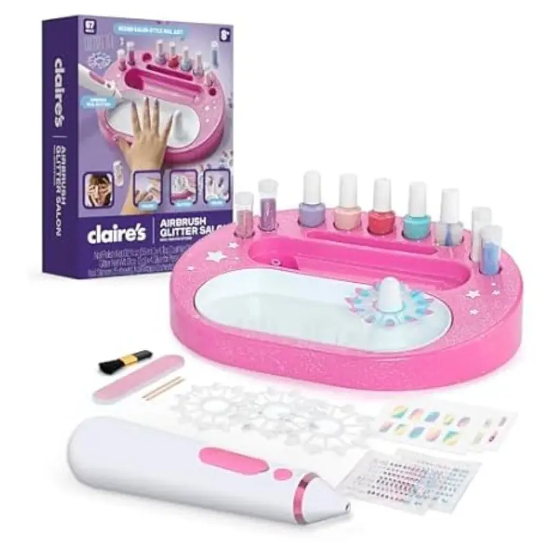 67-Piece Claire's Kids' Airbrush Glitter Salon Nail Art Set 1