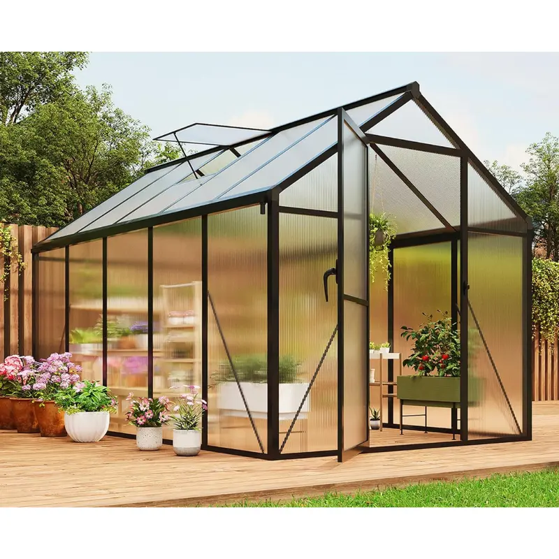 6Ft X 10Ft Polycarbonate Greenhouse With Aluminum Frame 1