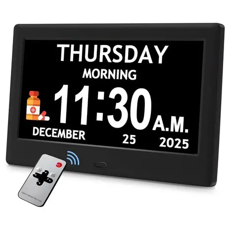 7” Day Clock With Reminders & Alarms 1