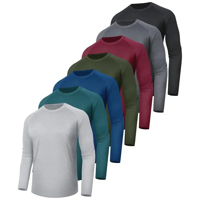 7-Pack Boojo Men's Upf 50+ Quick-Dry Moisture-Wicking Shirts 1
