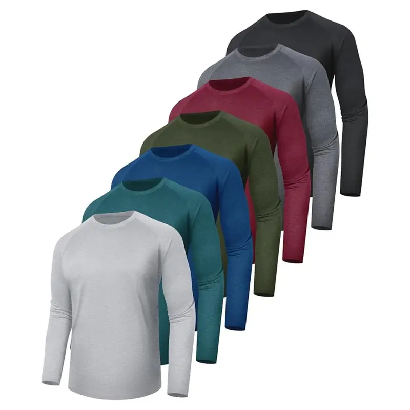 7-Pack Boojo Men's Upf 50+ Quick-Dry Moisture-Wicking Shirts 1