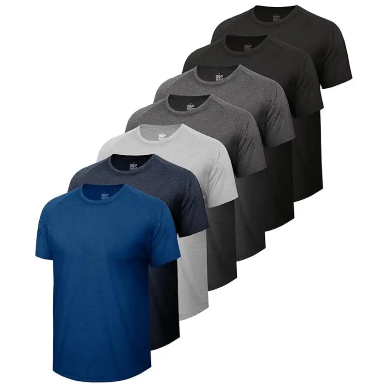 7-Pack Men's Quick-Dry Moisture-Wicking Short Sleeve Athletic T-Shirts 1