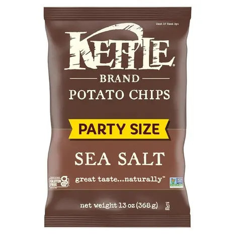 7 Party Size Bags Kettle Sea Salt Chips 1