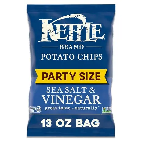 7 Party Size Bags Kettle Sea Salt & Vinegar Chips 1