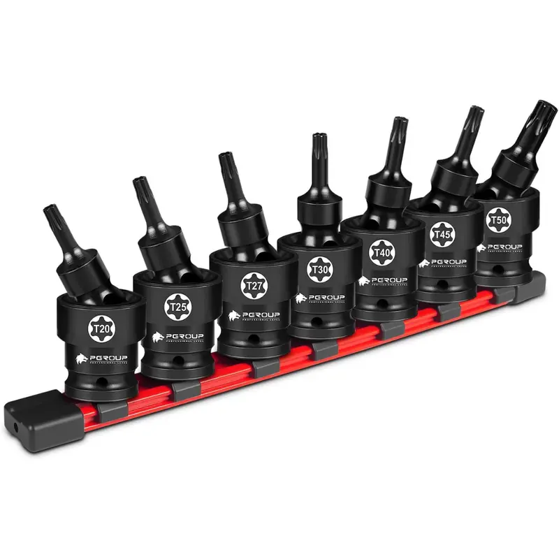 7-Piece 3/8" Drive Universal Swivel Impact Torx Socket Set 1