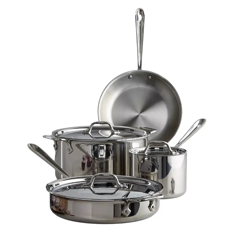 7-Piece All-Clad D3 Tri-Ply Stainless Steel Cookware Set 1