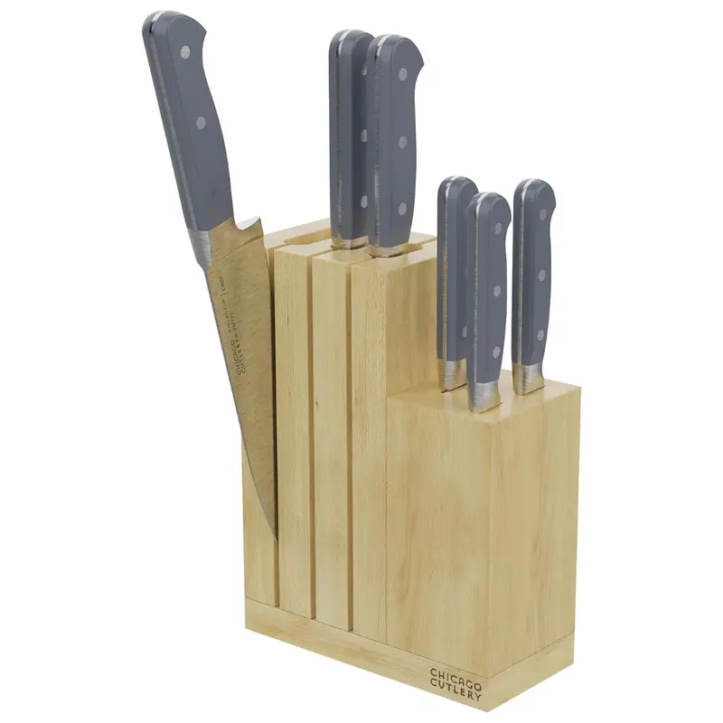 7-Piece Chicago Cutlery Halsted Core Knives & Wooden Block Set 1