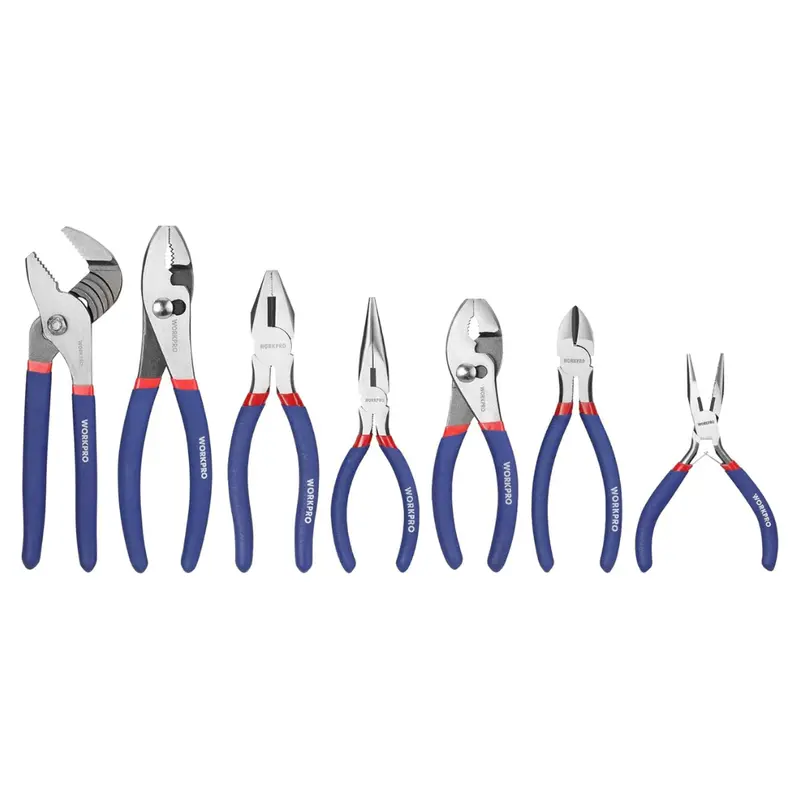 7-Piece Workpro Double Dipped Coating Non Slip Pliers Kit 1