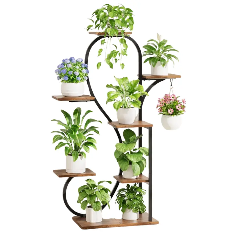 7 Tiered Metal Plant Stands With Grow Lights 1