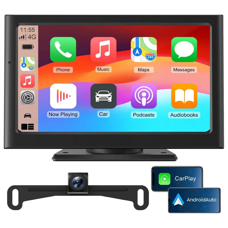 7'' Wireless Carplay & Android Auto Screen With Backup Camera 1