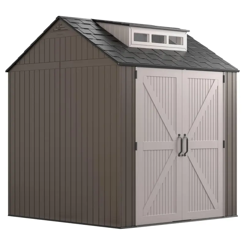 7' X 7' Rubbermaid Large Resin Outdoor Storage Shed With Floor (4 Colors) 1
