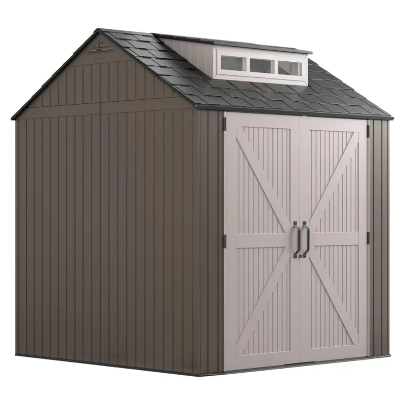 7' X 7' Rubbermaid Large Resin Outdoor Storage Shed With Floor (4 Colors) 1