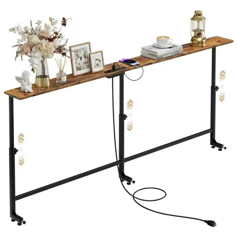 70.9" Adjustable Behind Sofa Table With Outlet 1