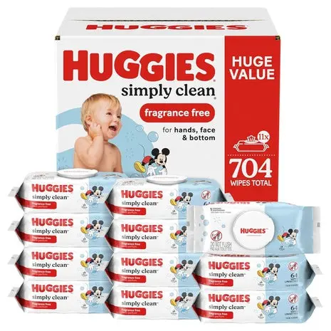 704 Huggies Simply Clean Unscented Baby Wipes 1