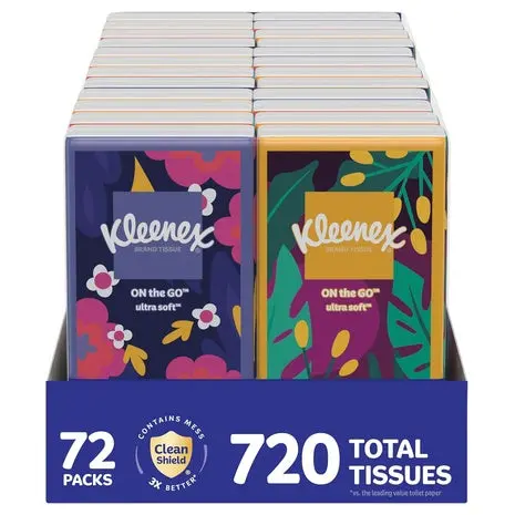 72 Kleenex On-The-Go Tissue Packs 1