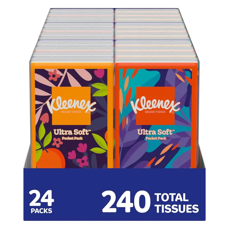 72-Pack Kleenex On-The-Go Facial Tissues (720 Total) 1