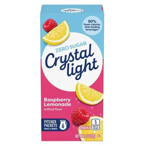 72 Pitcher Packets Crystal Light Zero Sugar Raspberry Lemonade 1