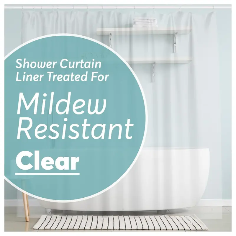 72" X 72" Bigfoot Clear Shower Curtain Liner With Magnets 1