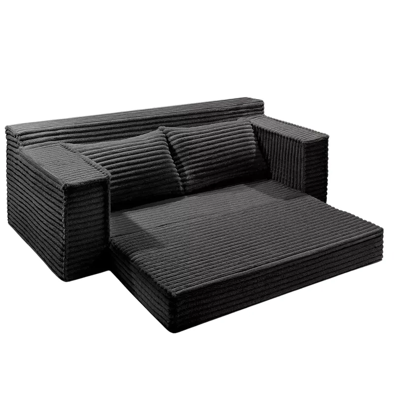 75" Boneless Convertible Sofa Bed With 2 Pillow 1
