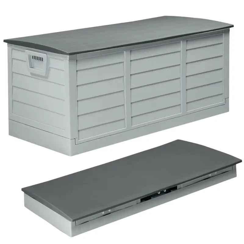 75-Gallon Ktaxon Collapsible Outdoor Garden Plastic Storage Deck Box 1