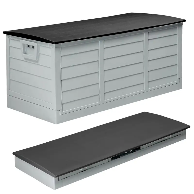 75-Gallon Ktaxon Collapsible Outdoor Garden Plastic Storage Deck Box 1