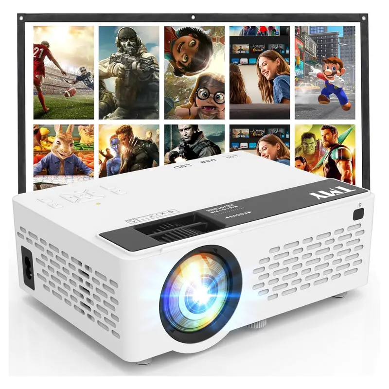 7500 Lumens Mini Hd Led Projector With 80" Screen 1