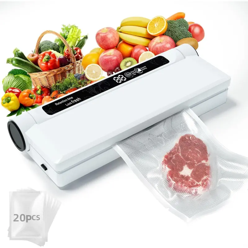 75Kpa Dry/Wet Food Vacuum Sealer Machine W/ 20 Vacuum Sealer Bags 1