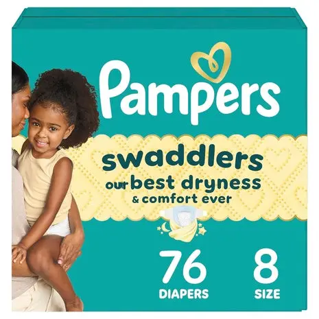 76 Size 8 Pampers Swaddlers Diapers 1