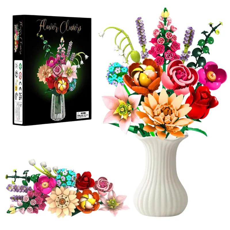 762-Piece Kids Eternal Flower Arrangement With Rose Building Kit 1