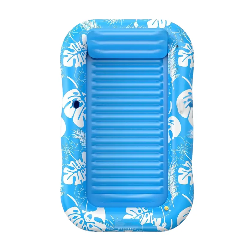 77" X 48" Voice-Tank Inflatable Tanning Pool Lounger Float W/ Sprinkler 1
