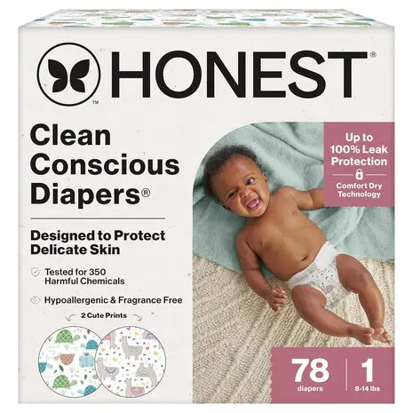 78 Size 1 Honest Hypoallergenic Diapers 1