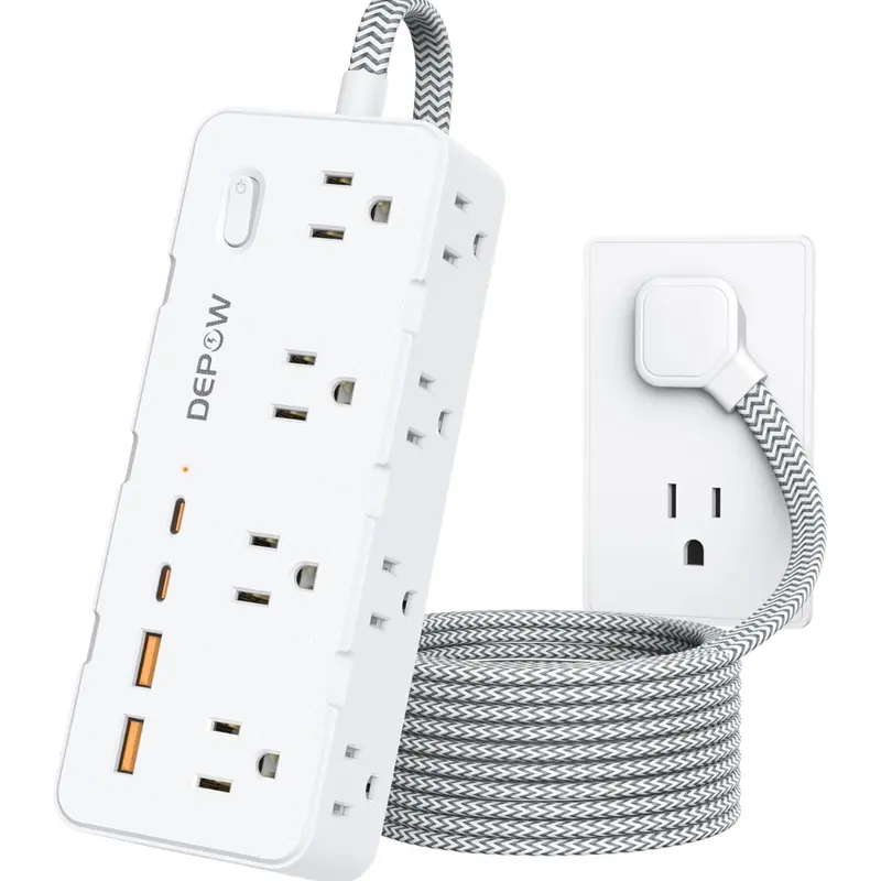 8-Ac Outlets & 4-Usb Ports 5-Ft Power Strip Surge Protector 1