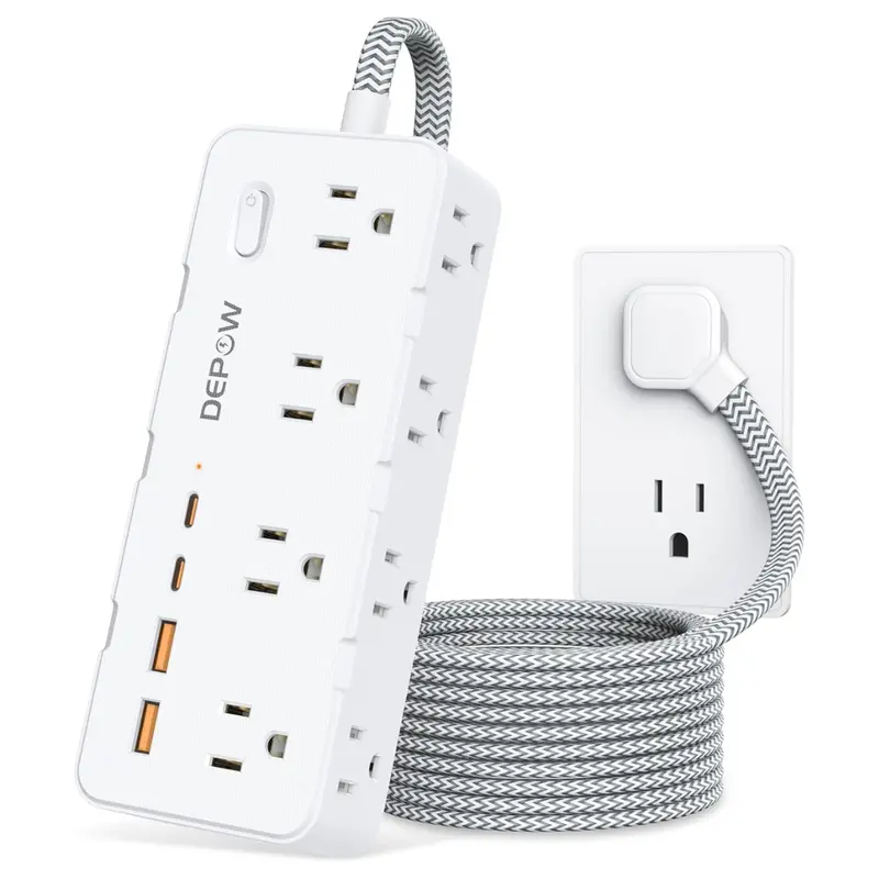 8-Ac Outlets & 4-Usb Ports 5-Ft Power Strip Surge Protector 1