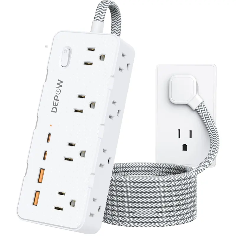 8-Ac Outlets & 4-Usb Ports 5-Ft Power Strip Surge Protector 1