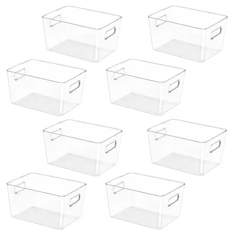 8 Clear Plastic Storage Bins With Handles 1