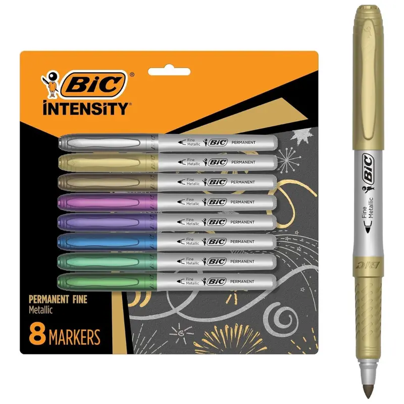 8-Count Bic Intensity Metallic Fine Point Permanent Markers 1