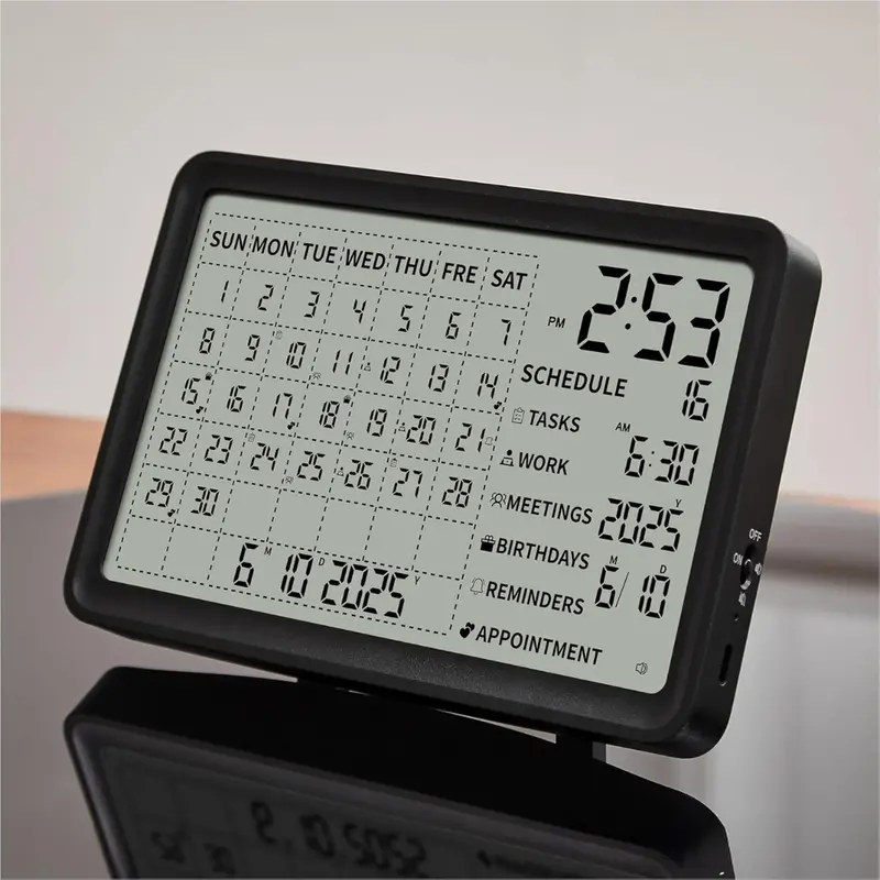 8" Digital Clock Desk Calendar W/ Schedule Reminder 1